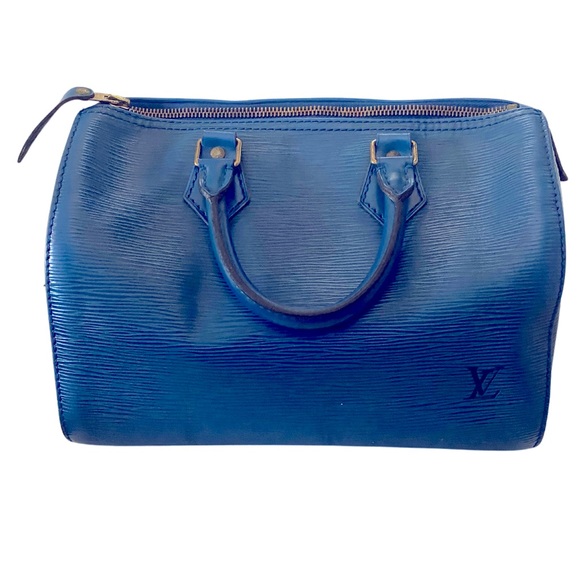 5 pc set Louis Vuitton Toledo Blue Epi Speedy 25, Tag, Lock, Key, COA & Dustbag - Picture 3 of 17